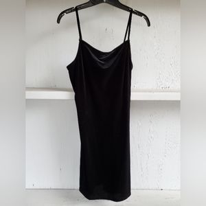 Vintage Urban Girl Short Black Velvet dress, spaghetti straps, size Small